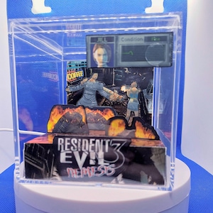 Resident Evil 3 3D Diorama, Handmade Personalised Desk Shadow Box Cube