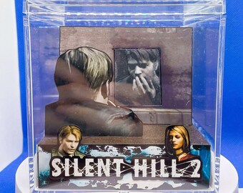 Silent Hill 2 3D Diorama, Personalised Handmade Shadow Box, Display Desk Memorabilia Cube
