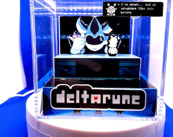 Deltarune Cyber City 3D Diorama, Handmade Personalised Desk Shadow Box Cube