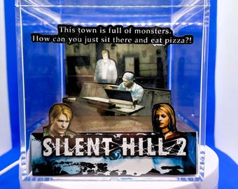 Silent Hill 2 3d cube diorama - gaming room decor, gamer gift
