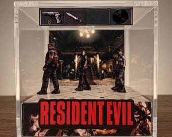 Resident Evil 1 Mansion 3d cube diorama - gaming room decor, gamer gift