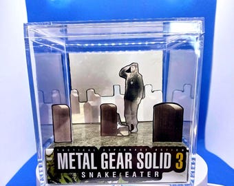 Metal Gear Solid 3 3D Diorama - Personalised Handmade Shadow Box, Display Desk Memorabilia Cube