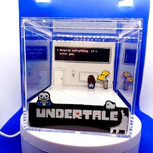 Diorama 3D di Undertale, Shadow Box personalizzato fatto a mano, cubo da esposizione per souvenir
