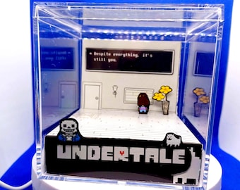 Undertale 3D Diorama, Personalised Handmade Shadow Box, Display Desk Memorabilia Cube