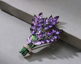 Lavander Purple Rhinestone Flower Brooch, Crystal Purple Lavander, Lavander Flowers, Lavander Gifts, Lavander Wedding