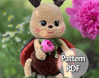 Crochet Stag Beetle Pattern | Amigurumi Insect Toy (Digital Download)