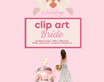 20 beautiful bride, clipart, wedding clipart, bride clipart, wedding clipart, bride PNG, fashion graphics, girl silhouette, wedding elements