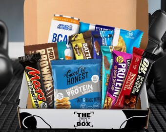 Gym Gift Protein Snack Box - Protein Bars, Energy Drinks, Pre-workout Selection Box! Gym Gift Hamper for Him or Her!
