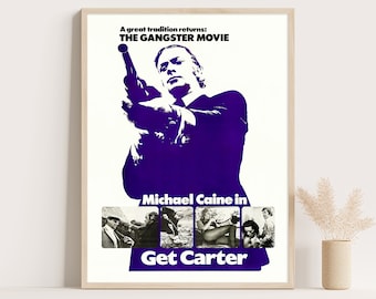 Pôster do filme Get Carter com Michael Caine: Impressão vintage de filme de gângster