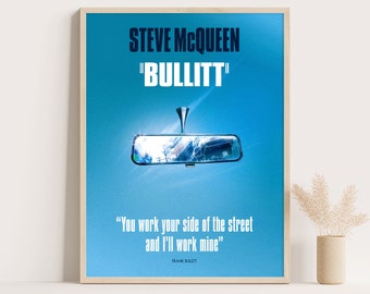 Steve McQueen Bullitt Movie Poster: Classic Film Art Print