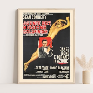 Goldfinger Italian Movie Poster: James Bond 007 Vintage Spy Film Art