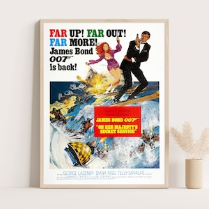 James Bond Film Poster | Im Geheimen Dienst Ihrer Majestät | Geheimagent 007 Filmklassiker Poster | Vintage Wand Kunst | 30x40 cm Druck.