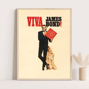 Vintage James Bond Poster: Sean Connery 007 Goldfinger Art