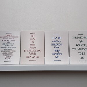 Bible Verse Postcard Set – Pack of 4 Christian Scripture Cards, Faith-Based Encouragement Prints, A6