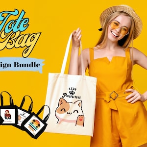 20 Tote Bag Design Bundle, Girls Tote Bags, Printable Designs, Small Bags Design, Digital Downloads, High Quality Designs