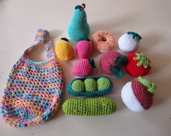 Ensemble fruits et legumes au crochet