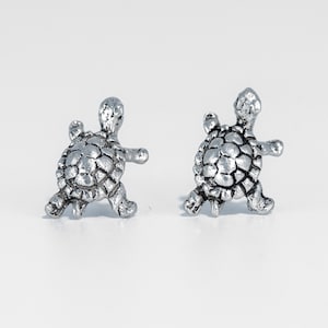 Turtle Stud Earrings 925 Sterling Silver - Dainty Sea Turtle Jewelry - Ocean Inspired Studs for Women - Tiny Ear Studs - Gift for Girls