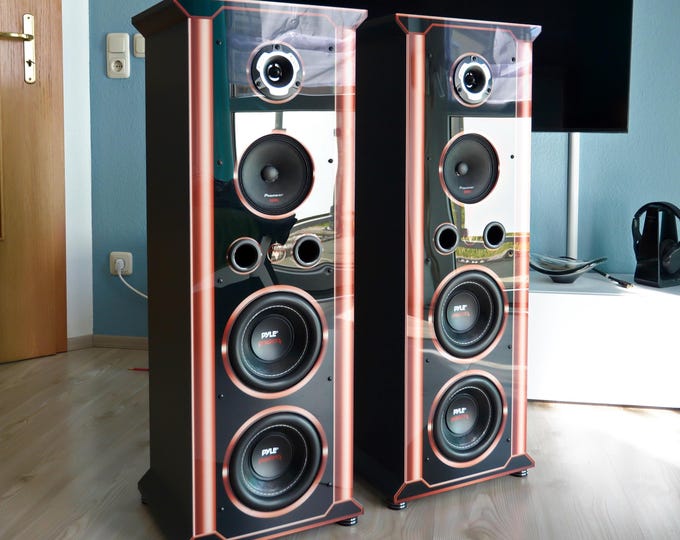 2 high-end HiFi 3-way speakers DJP design floorstanding speakers! Unique design!