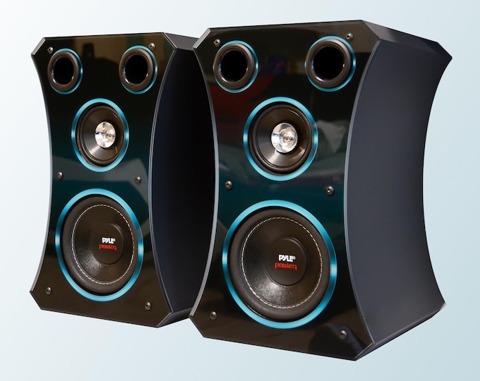 TOP offer! 1 pair of high-end HiFi 2-way bookshelf speakers DJP Design Deluxe Oval Small Edition Elegant, unique design!