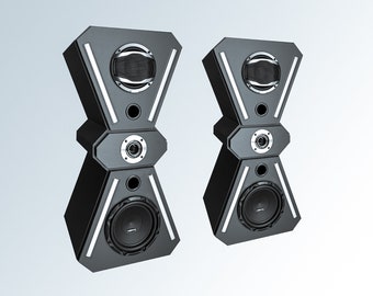 TOP offer! 2 high-end 3-way HiFi designer floorstanding speakers with LED lighting!