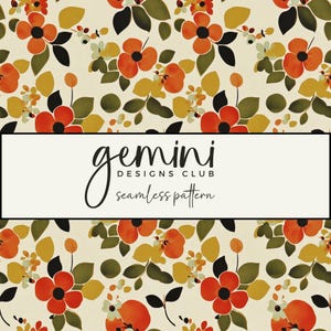 Retro Linen Floral Seamless Pattern, Fabric Background Pattern, Scrapbooking, Junk Journal, Digital Paper, Full Commercial Use
