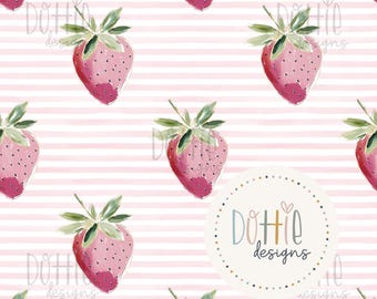 Strawberry Tea Just Strawbs Stripes Seamless Pattern, Fabric Background Pattern, Scrapbooking, Junk Journal, Digital Paper, Commercial Use