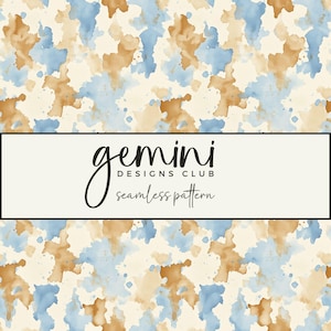 Watercolour Pastel Cowhide Cow Seamless Pattern, Fabric Background Pattern, Scrapbooking, Junk Journal, Digital Paper, Full Commercial Use