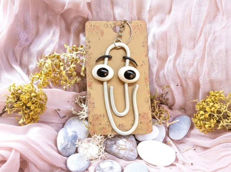 Porte-clés clippy : cadeau nostalgie rétro Microsoft Office des années 90 image 1