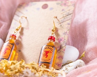 Brincos divertidos de bola de fogo para festas - Joias inspiradas em uísque