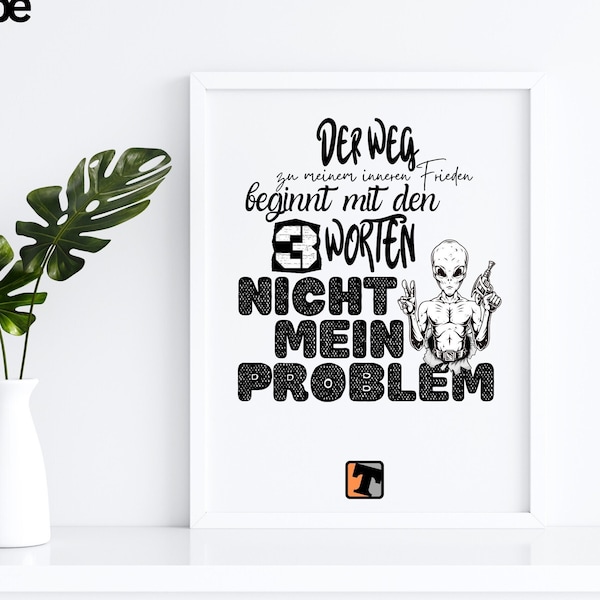 Typographie Poster Spruch für Wohnzimmer oder Geschenke Büro. Top Sprüche Poster als Büro Deko. Premium Typografie Poster als Büro Geschenk