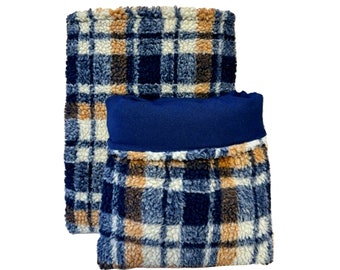 Story Sleeve - Book Sleeve Teddy Check Blue