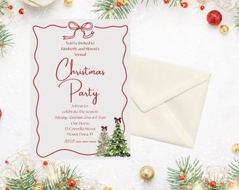 Christmas Party Invitation, Digital Download, Christmas Party, Instant Download, Canva Template