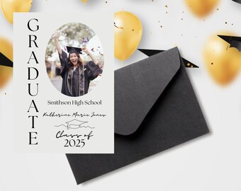 Graduation Announcement, Graduation Template, Graduation Picture, Instant Download, Invitation Template