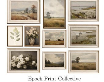 Muurkunstset Franse landgalerij | Vintage afdrukbaar decor (digitale download)
