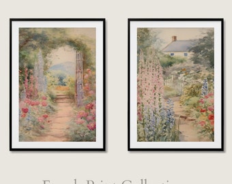Vintage Garden Painting Prints Set | Antique Summer Wall Art (Digital Download)