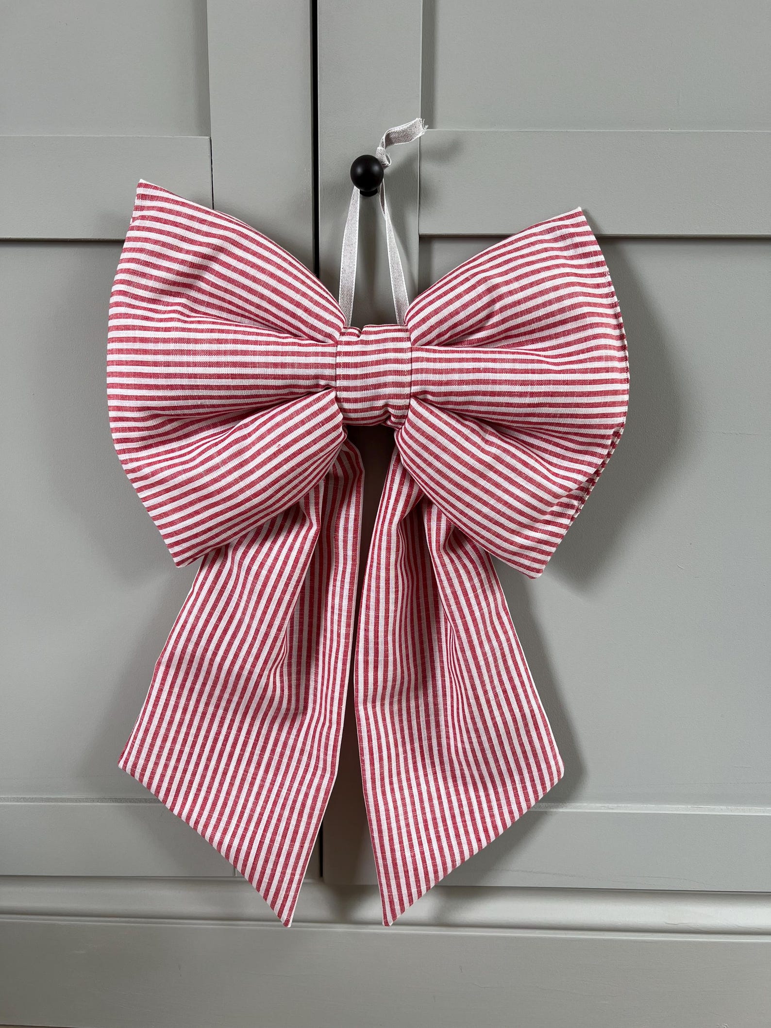 Nœud De Porte De Noël, Grand Nœud à Carreaux Rouges, Ruban De Noël Pour