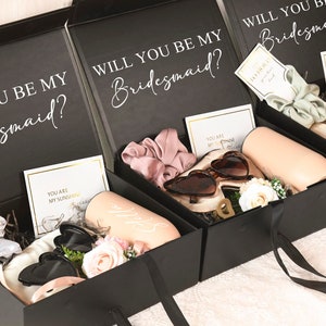 Personalized Bridesmaid Proposal Box,Bridesmaid Empty Box, Custom Bridesmaid Gift Box,Proposal Bridal Party Box,Boho wedding gift box. image 3