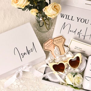 Personalized Bridesmaid Proposal Box,Bridesmaid Empty Box, Custom Bridesmaid Gift Box,Proposal Bridal Party Box,Boho wedding gift box. image 4