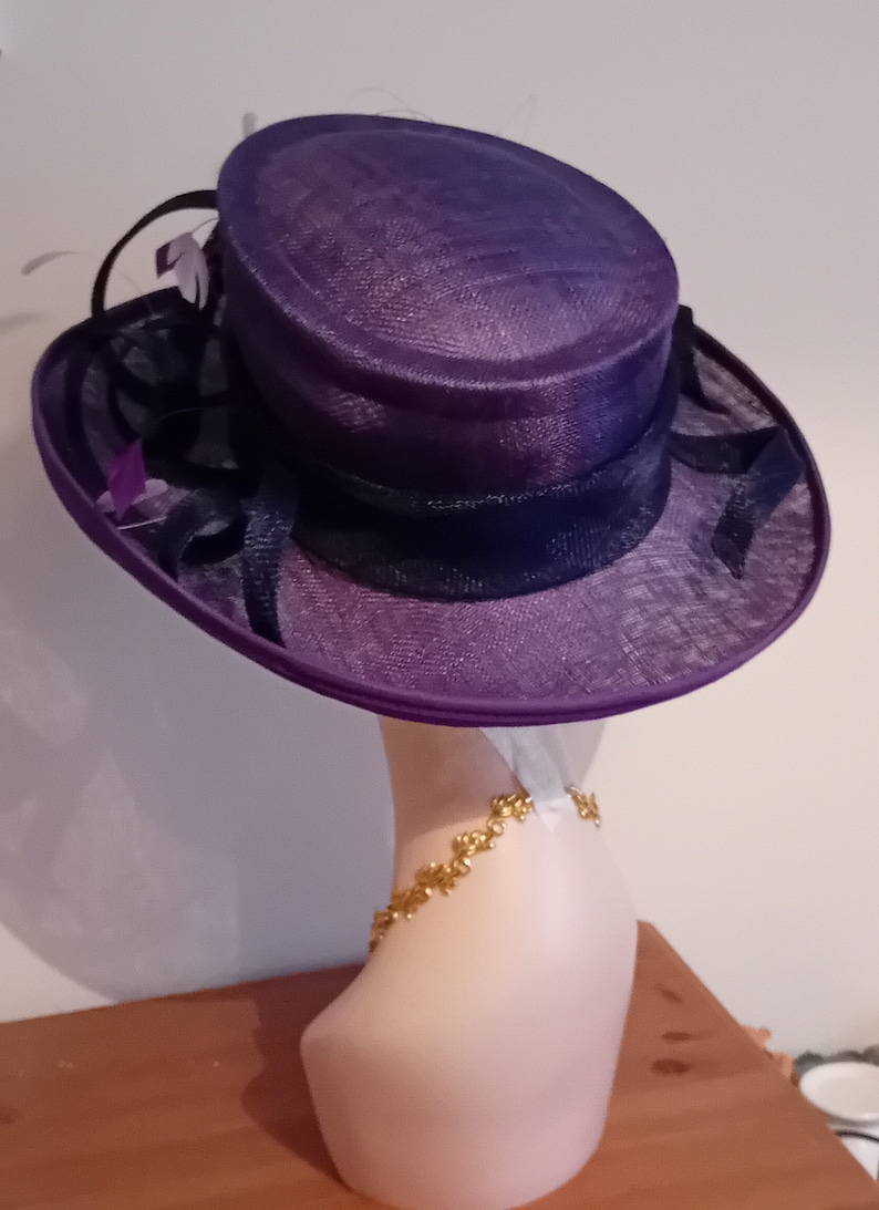 Jacques Vert Purple Wedding/Special Occasion Hat image 4