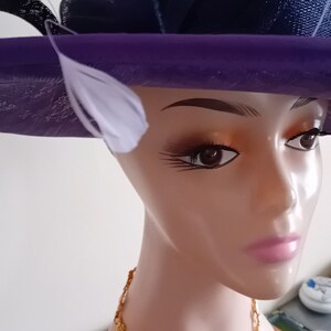 Jacques Vert Purple Wedding/Special Occasion Hat image 2