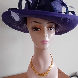 Jacques Vert Purple Wedding/Special Occasion Hat image 1