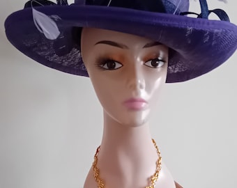 Jacques Vert Purple Wedding/Special Occasion Hat