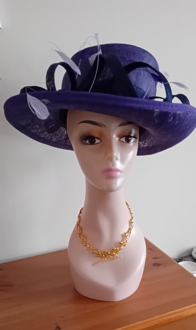 Jacques Vert Purple Wedding/Special Occasion Hat image 1