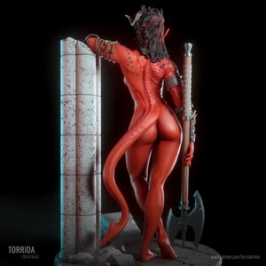 Karlach Figurine diorama Baldur's Gate 3 NSFW 8k en résine image 3