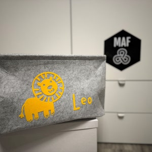 Filzkorb Größe L Aufbewahrung in vier Farben mit verschiedenen Motiven für‘s Kinderzimmer