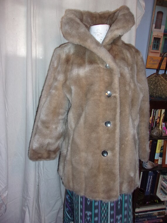 Vintage 1960's or 1970's Faux Mink Jacket