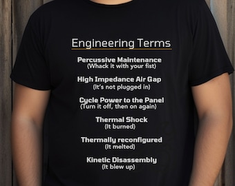 Engineering terms funny unisex short sleeve shirt science engineering pun gift dad joke tee funny teacher gift tee humorous graduation gift