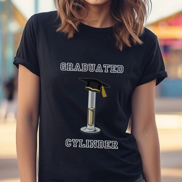 Graduated Cylinder funny short sleeved T-shirt dad joke gift shirt funny geek tee gift science nerd shirt science teacher STEM gift tee