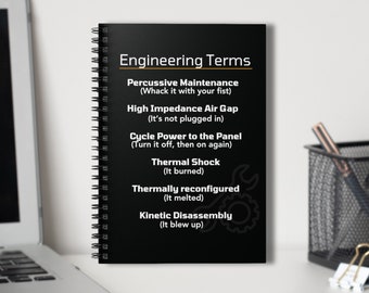 Engineering Terms Spiral Notebook-Ruled Line humorous engineering pun gift journal funny dad joke science notebook engineer teacher gift