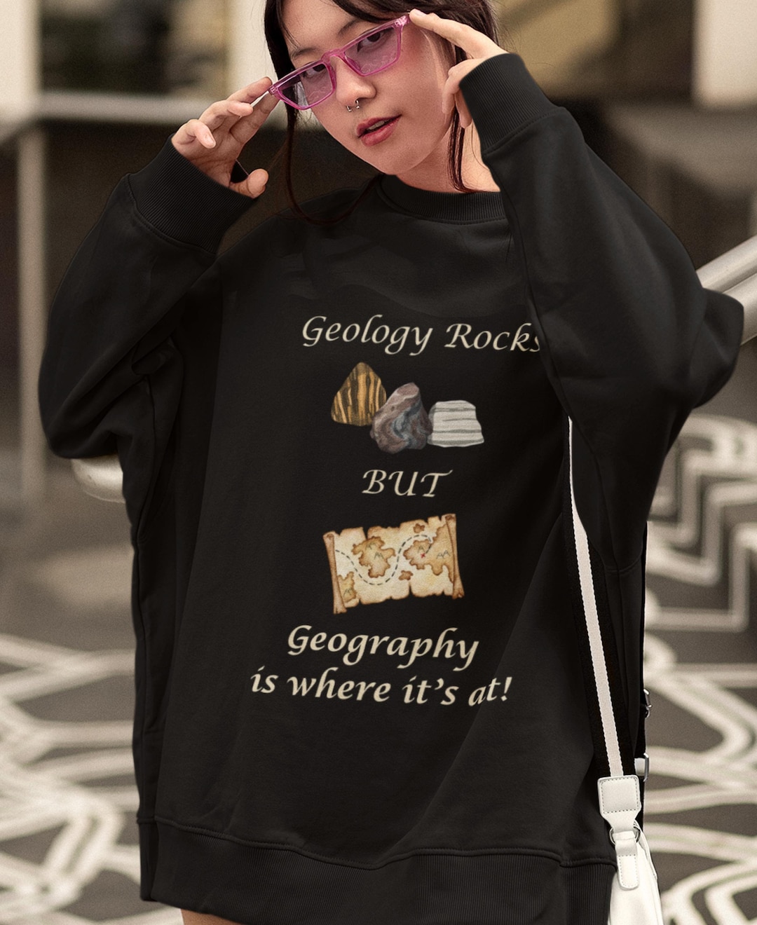 Geology Rocks but Geography is Where It's at Unisex Crewneck Sweatshirt ...